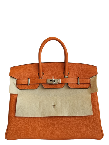 Birkin 25 Orange H palladium Hardware Togo leather 2025 K stamp
