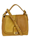 Yellow Colorblock Leather Medium Anna Shoulder Bag