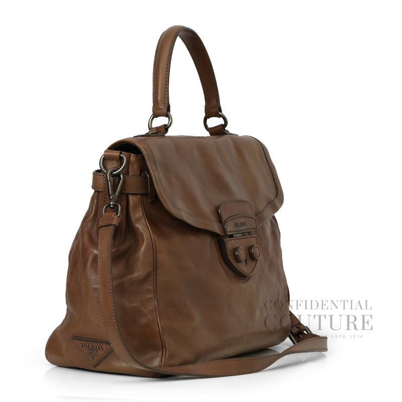 Wallnut Bufalino Cerniera Top Handle Bag