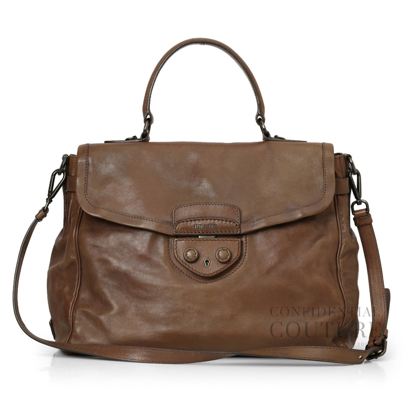 Wallnut Bufalino Cerniera Top Handle Bag