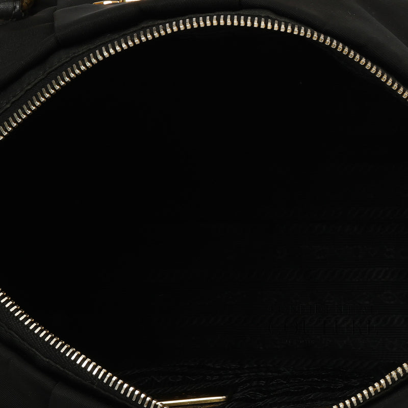 Black Tessuto Fiocco Nylon Handbag