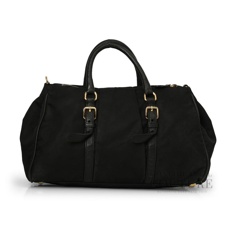 Black Tessuto Fiocco Nylon Handbag