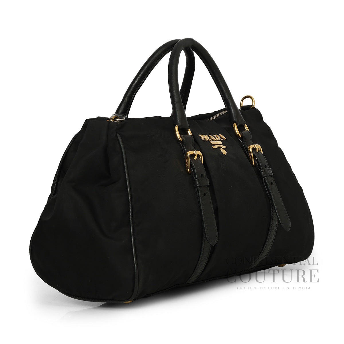 Black Tessuto Fiocco Nylon Handbag