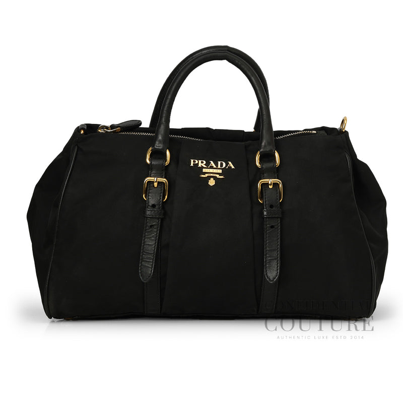 Black Tessuto Fiocco Nylon Handbag