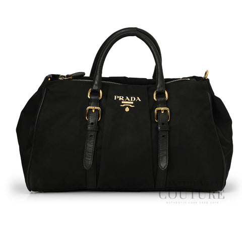 Black Tessuto Fiocco Nylon Handbag