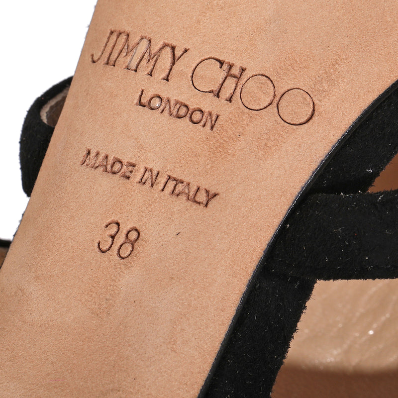 151 Teya Pas Fire/Firf Black  Gold Suede Sandals Size 38