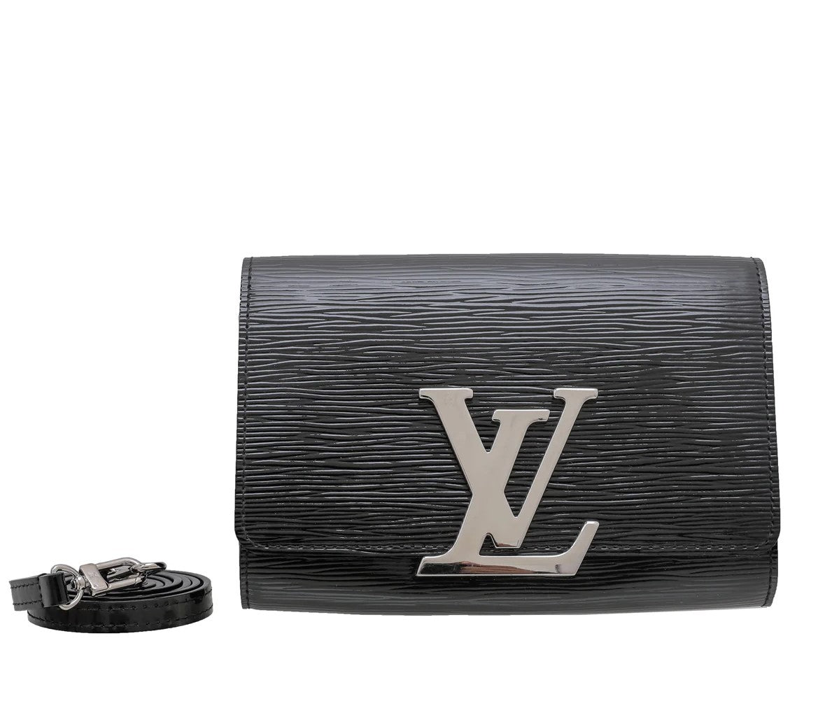 Black Electric Epi Leather Louise PM Bag