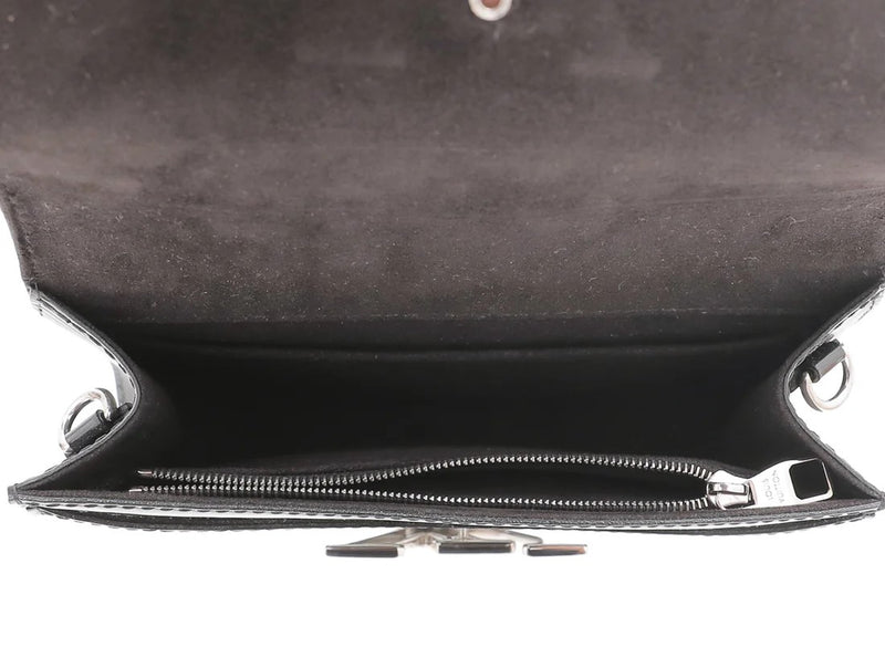 Black Electric Epi Leather Louise PM Bag