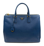 Galleria Navy Blue Saffiano Lux Leather Bag Large