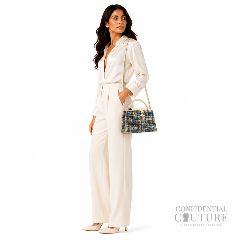 Capucines Tweed Multi-Colour MM Bag