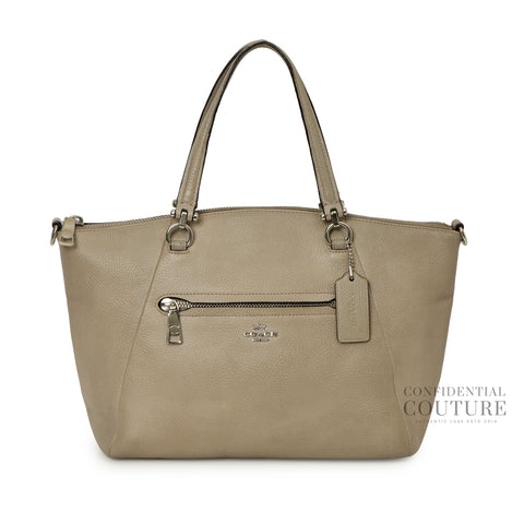 Pebbled Beige Leather Prairie Shoulder Bags