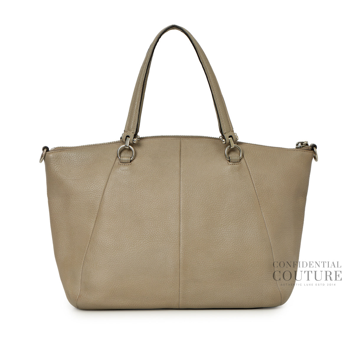 Pebbled Beige Leather Prairie Shoulder Bags