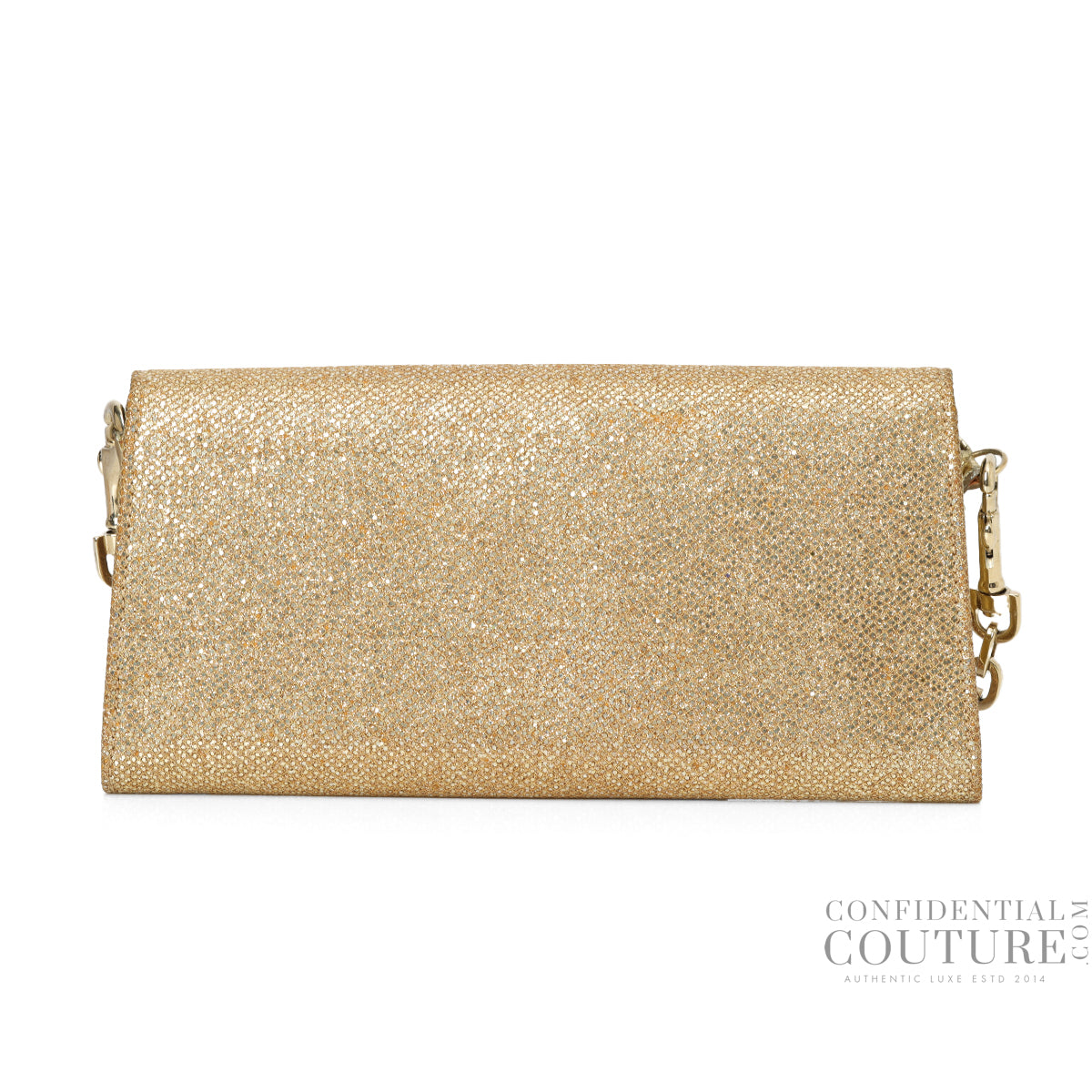 Gold Glitter Fabric Tilsa Clutch