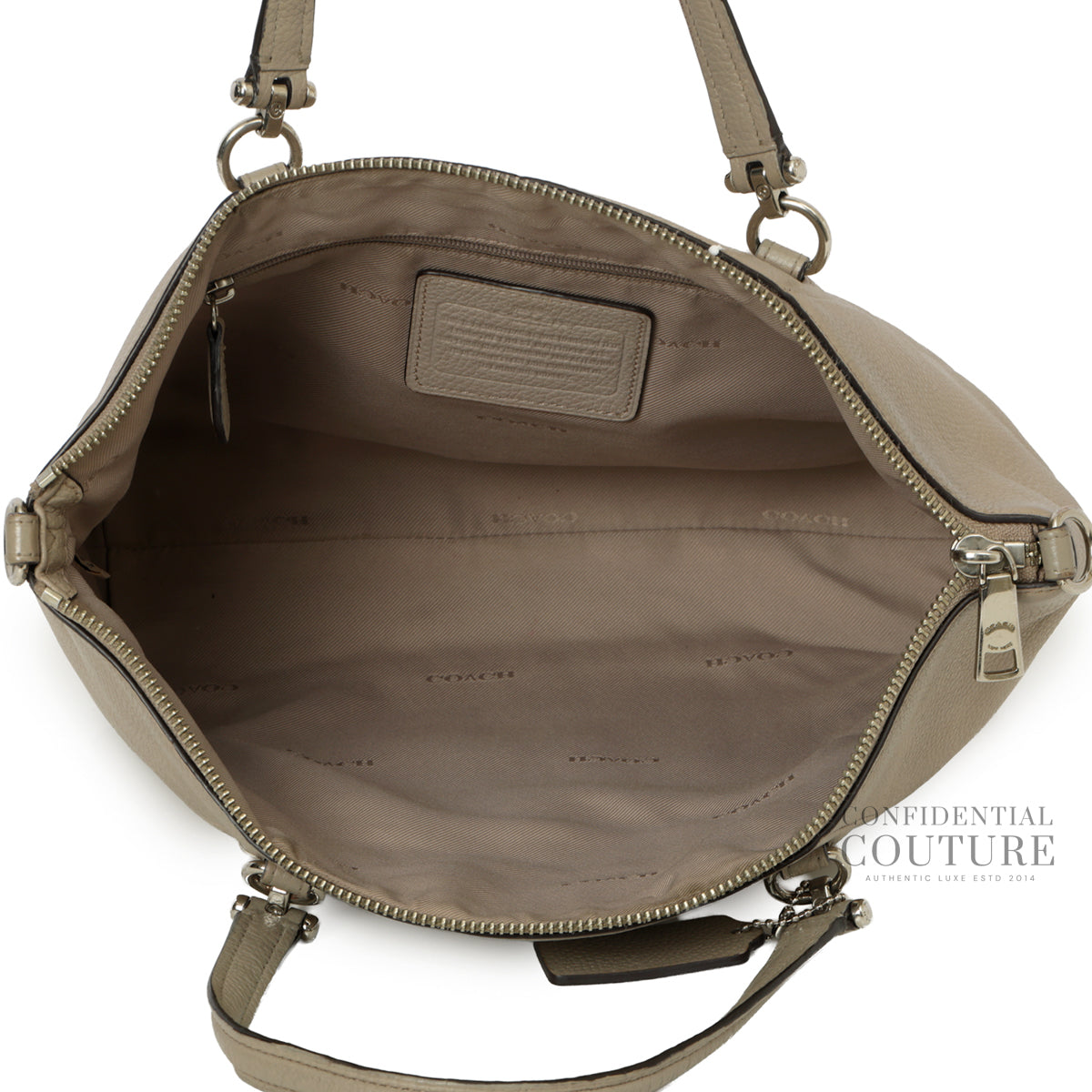Pebbled Beige Leather Prairie Shoulder Bags