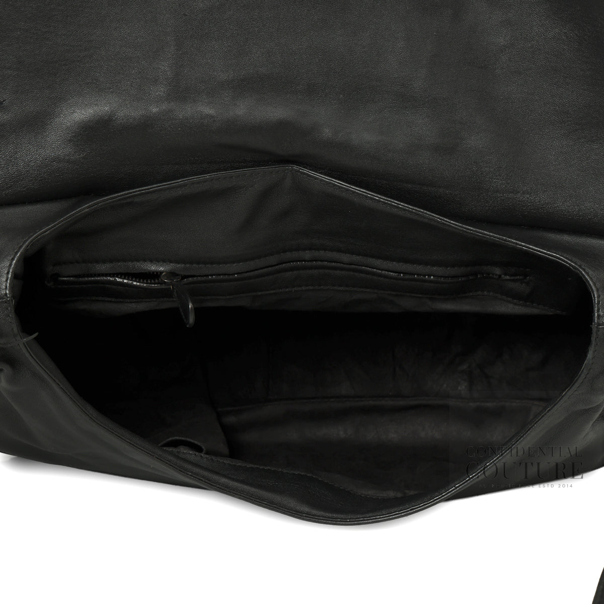 Black Leather Crossbody Messenger Bag