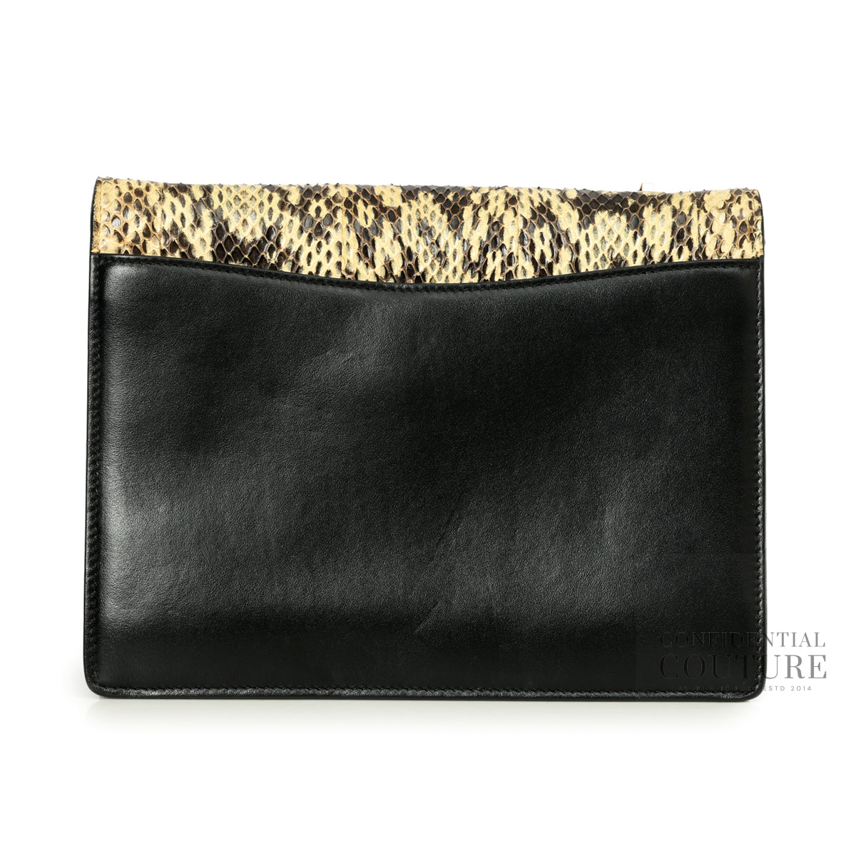 Black Python Flap Bag