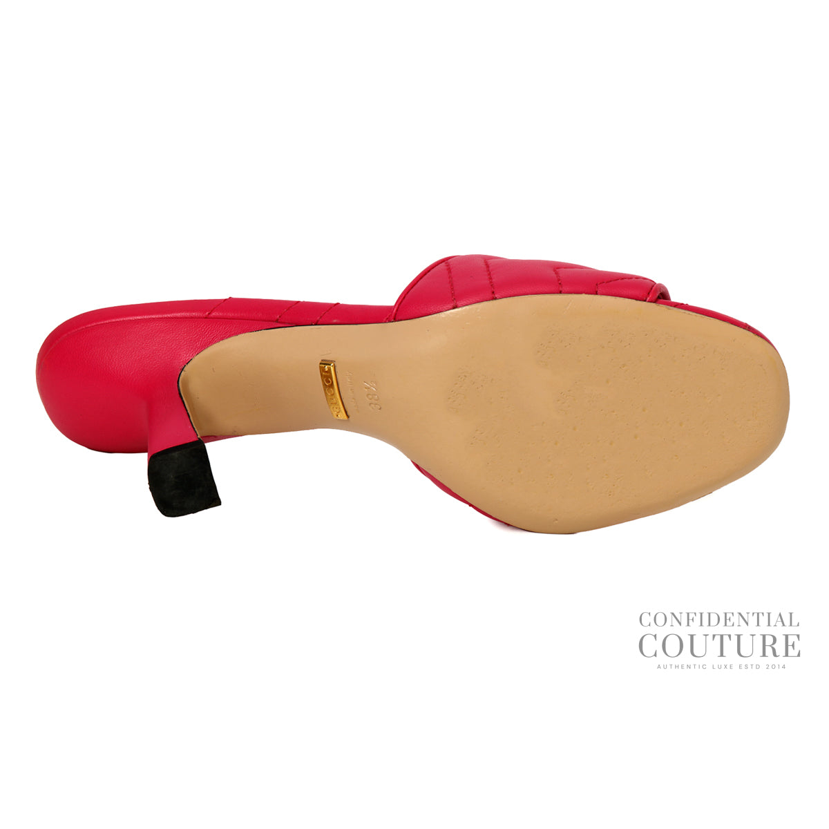 Marmont GG Nappa Matelassé Pink slide sandals EU 38.5