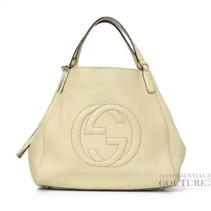 Ivory Pebbled Leather Medium Soho Tote