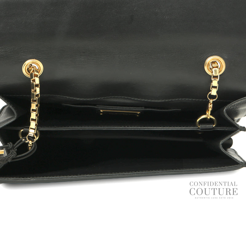 Black Python Flap Bag