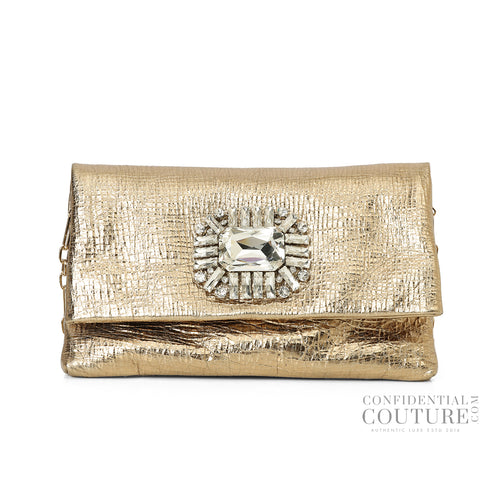 Gold Soft Vintage Goat Leather Titania Clutch