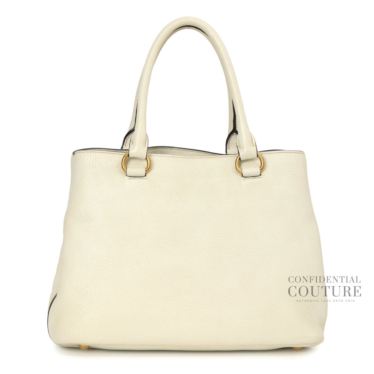Vitello Phenix White leather Top Handle bag