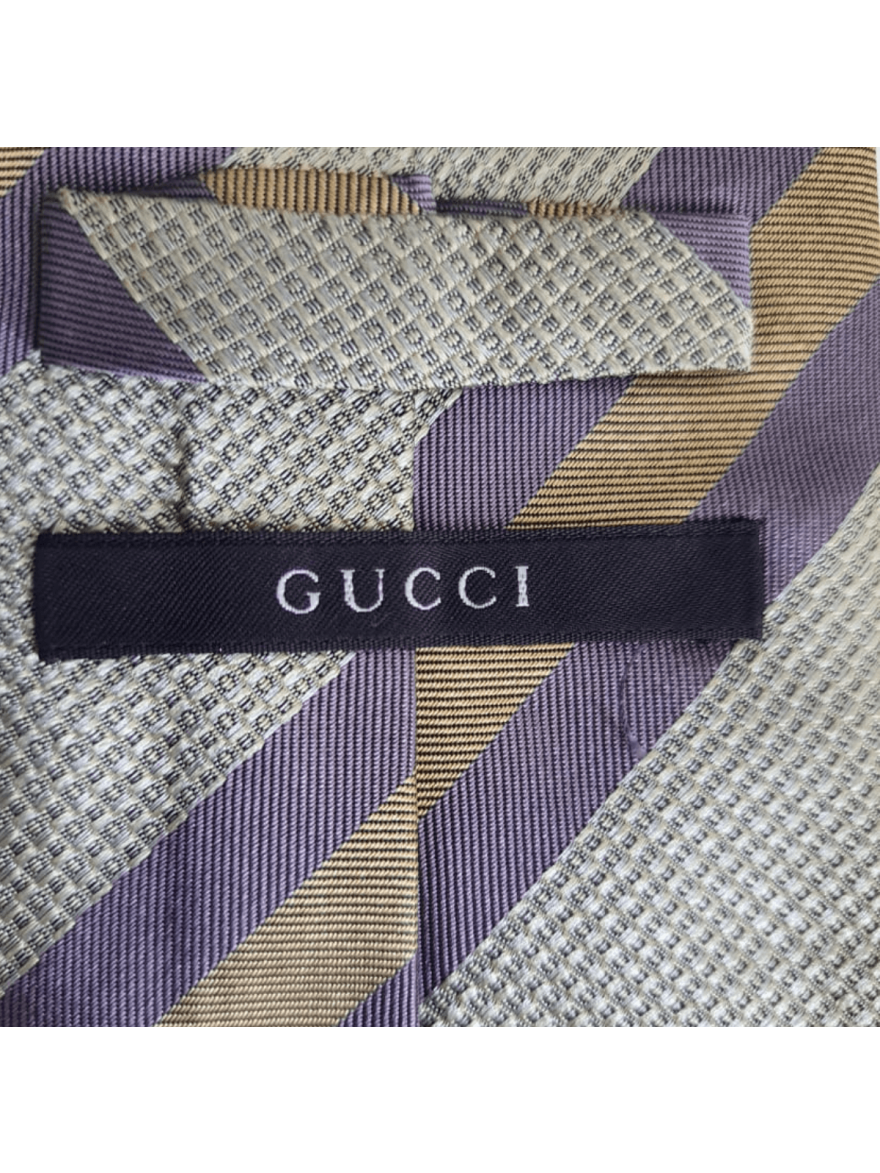 Purple and Grey Straps Tie