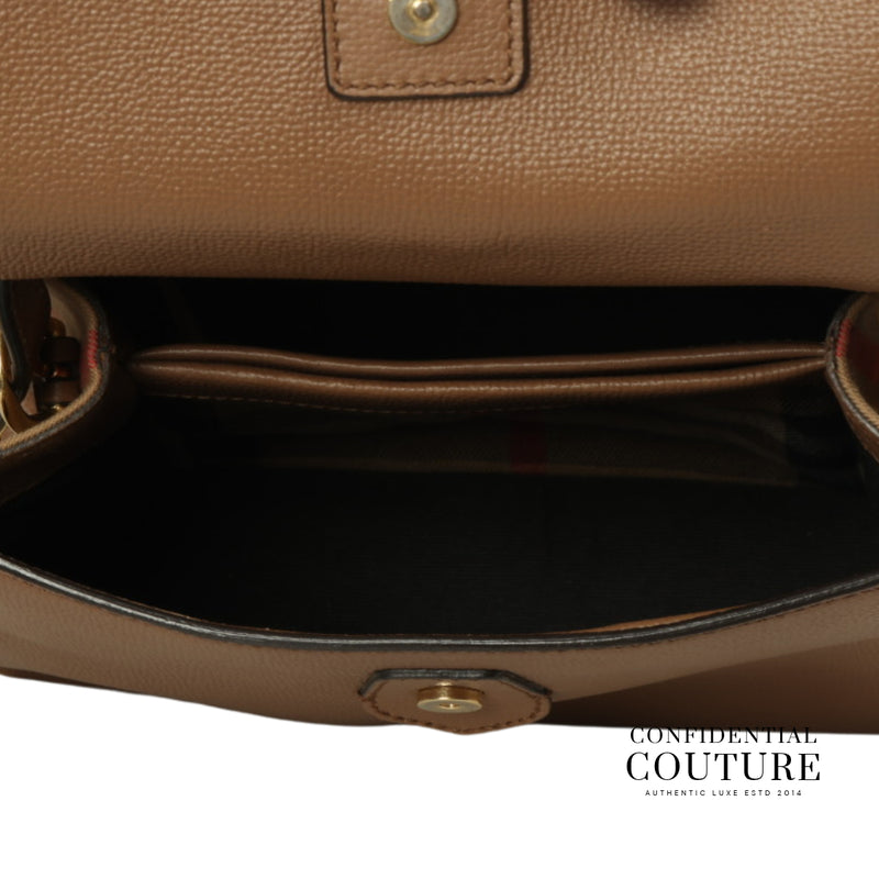 Brown Derby Leather House Check Camberley Small Satchel Bag