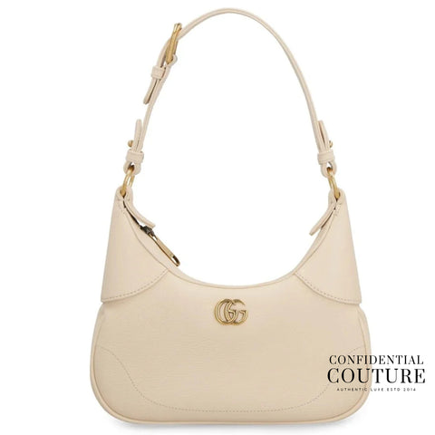 Beige Leather Double G Aphrodite Small Shoulder Bag