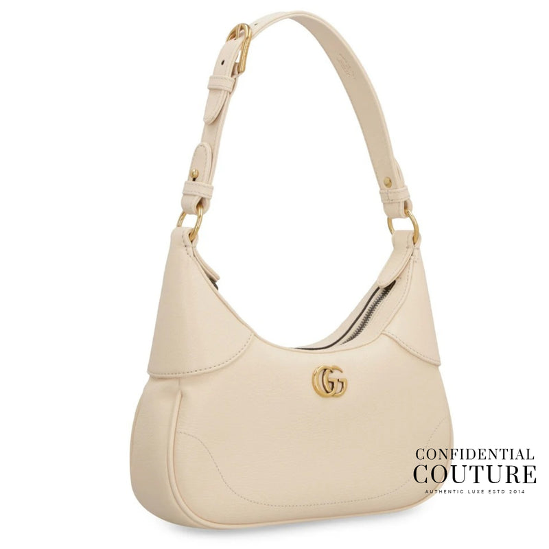 Beige Leather Double G Aphrodite Small Shoulder Bag