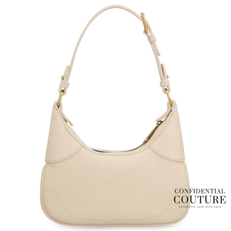 Beige Leather Double G Aphrodite Small Shoulder Bag