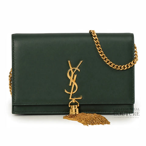 Kate Tassel Green Smooth Leather