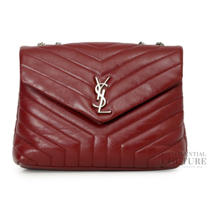 Maroon 'Y' Quilted Leather Medium LouLou Bag