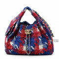 25 Red/Blue Small Tweed Handbag