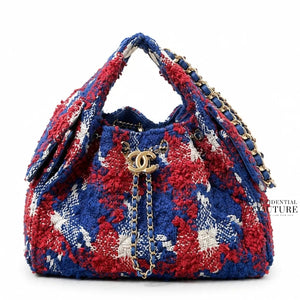 25 Red/Blue Small Tweed Handbag