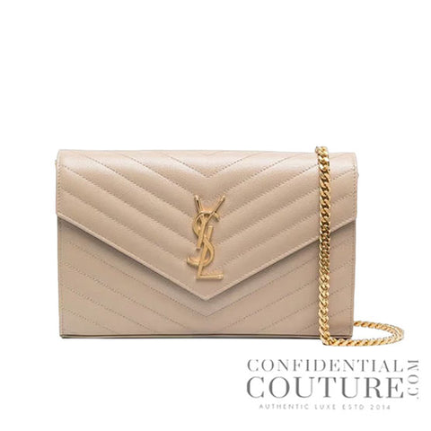 Nude Classic Cassandre Chain Wallet In Grain De Poudre Leather