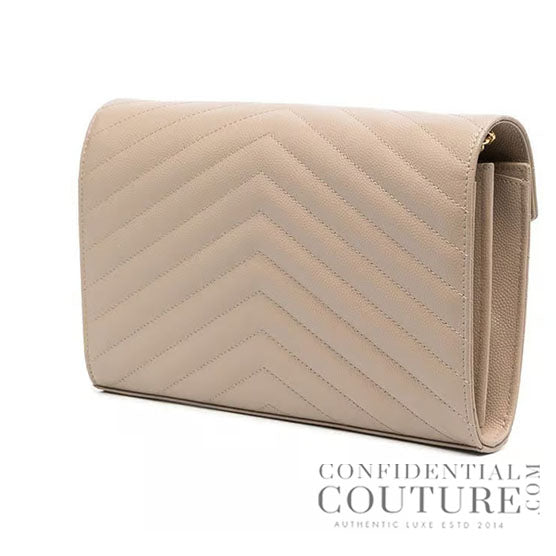 Nude Classic Cassandre Chain Wallet In Grain De Poudre Leather