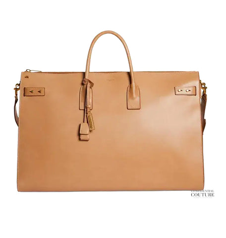 Beige Sac de Jour Duffle 48h leather weekend Bag