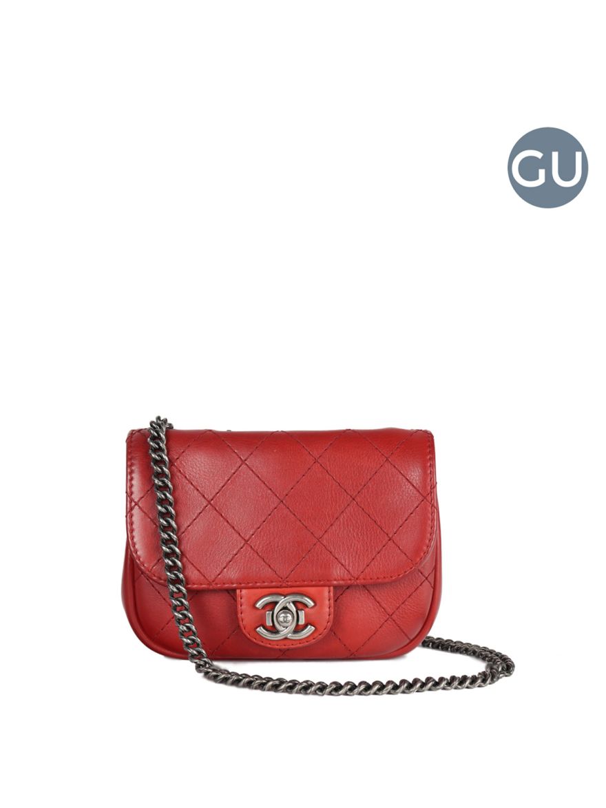 Authentic Chanel Red Mini Flap Bag