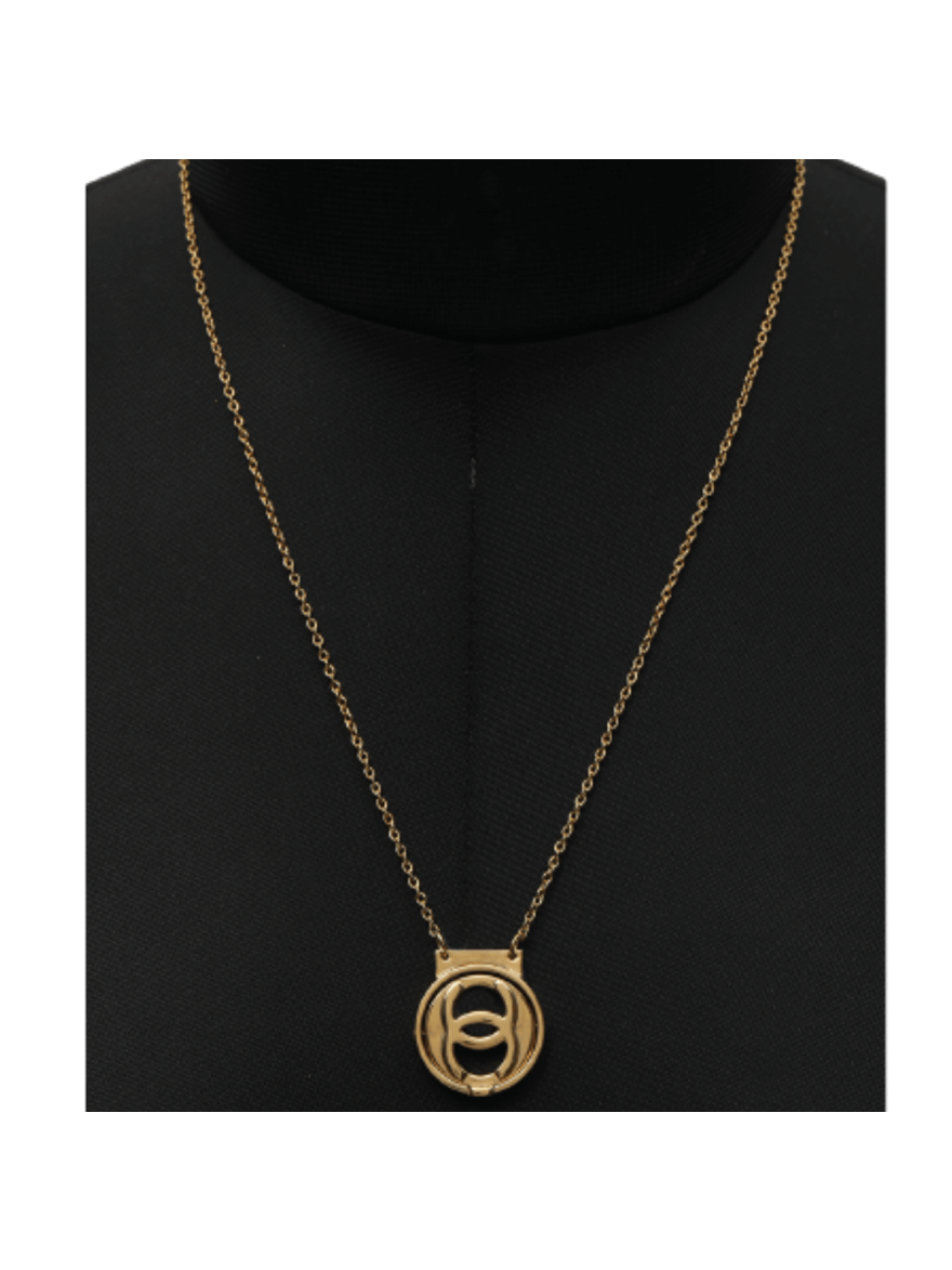 chanel cc gold necklace