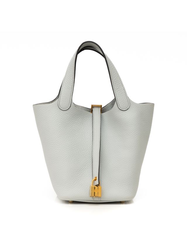 Hermes Picotin Clemence Blue Pale 18