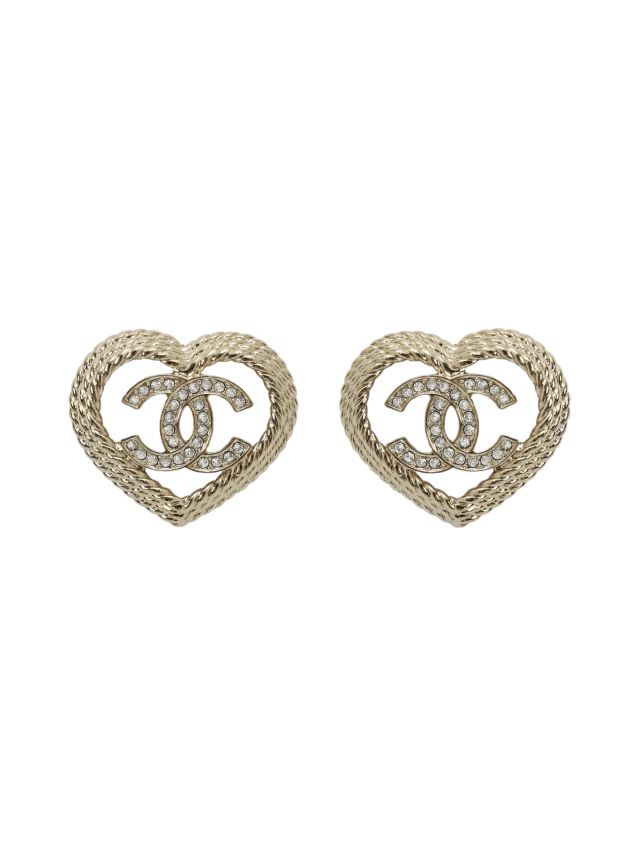 Chanel Heart CC Logo Studs