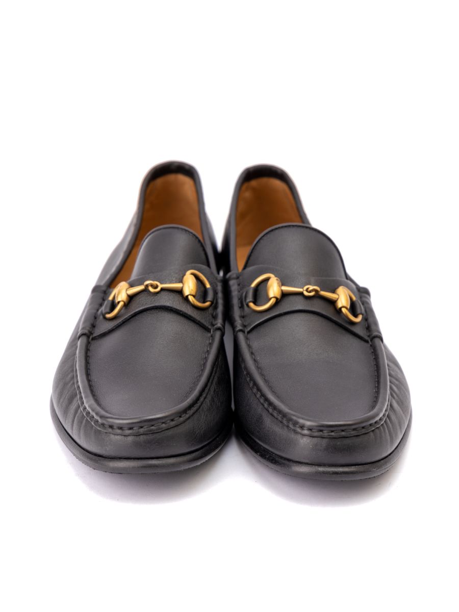 Gucci Black Leather Horsebit Men's Loafers Size: 9