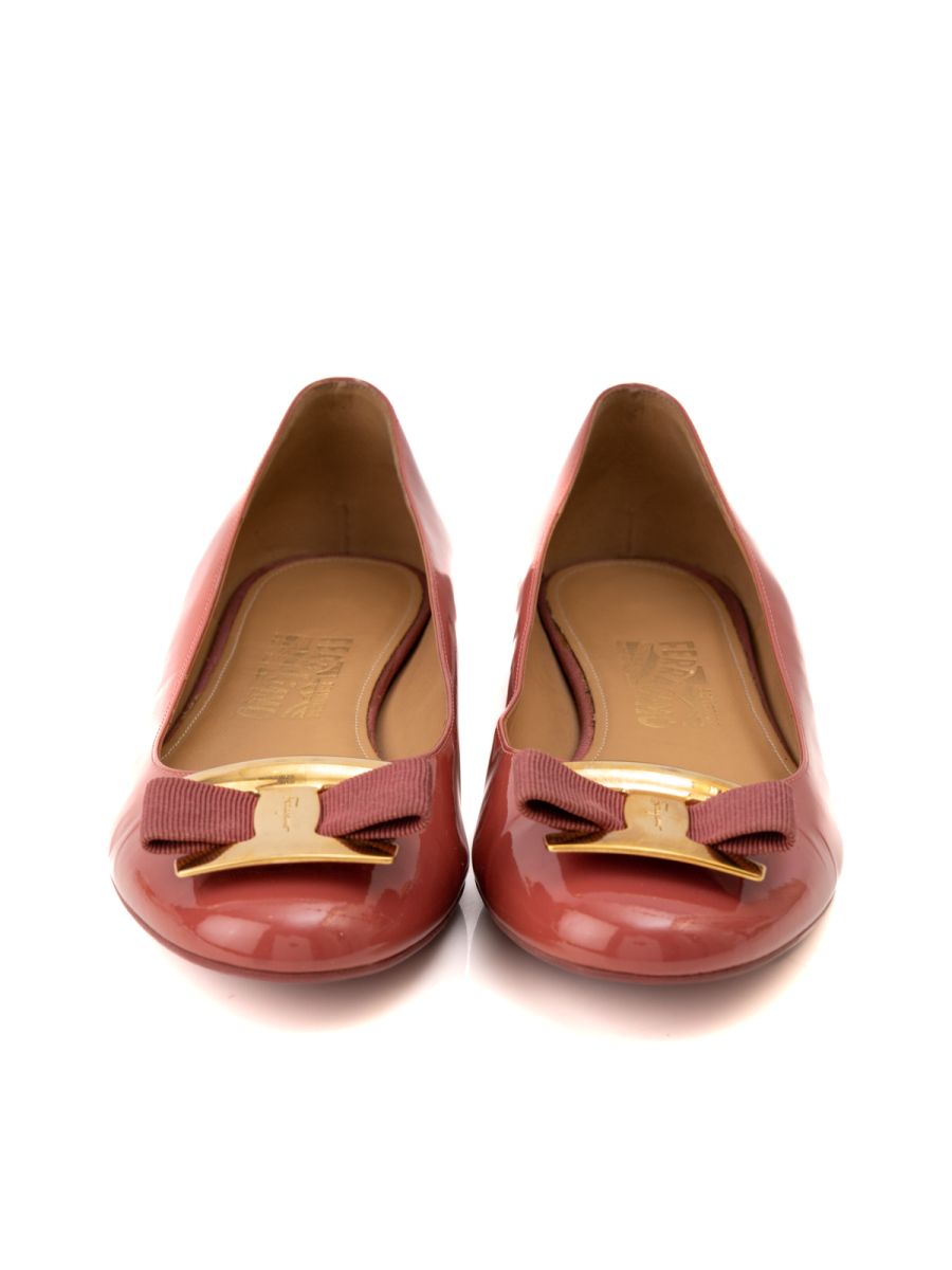 Ferragamo Patent Leather Ballet Flats Size- 39
