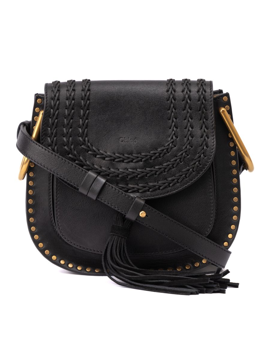 Chloe Black Smooth Braided Leather Medium Hudson Bag