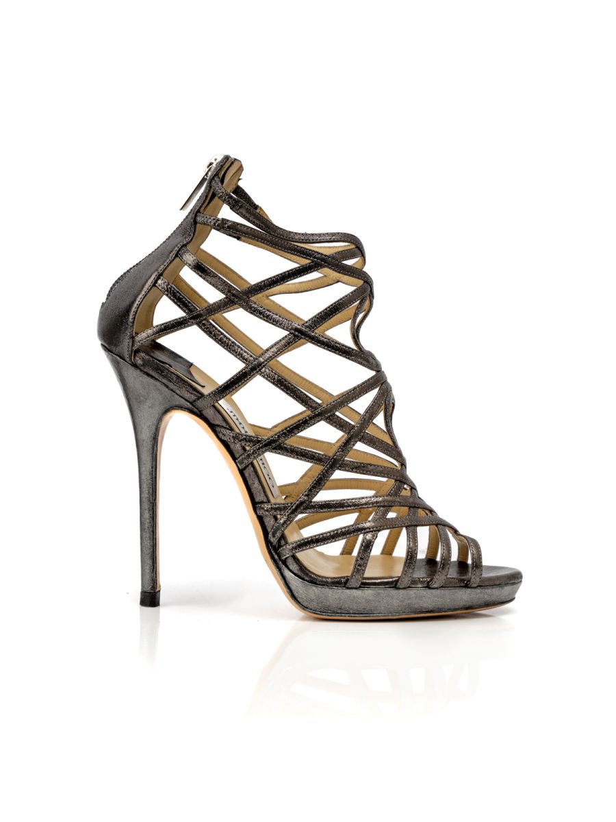 Jimmy Choo Leather Cutout Accent Sandal Size- 38