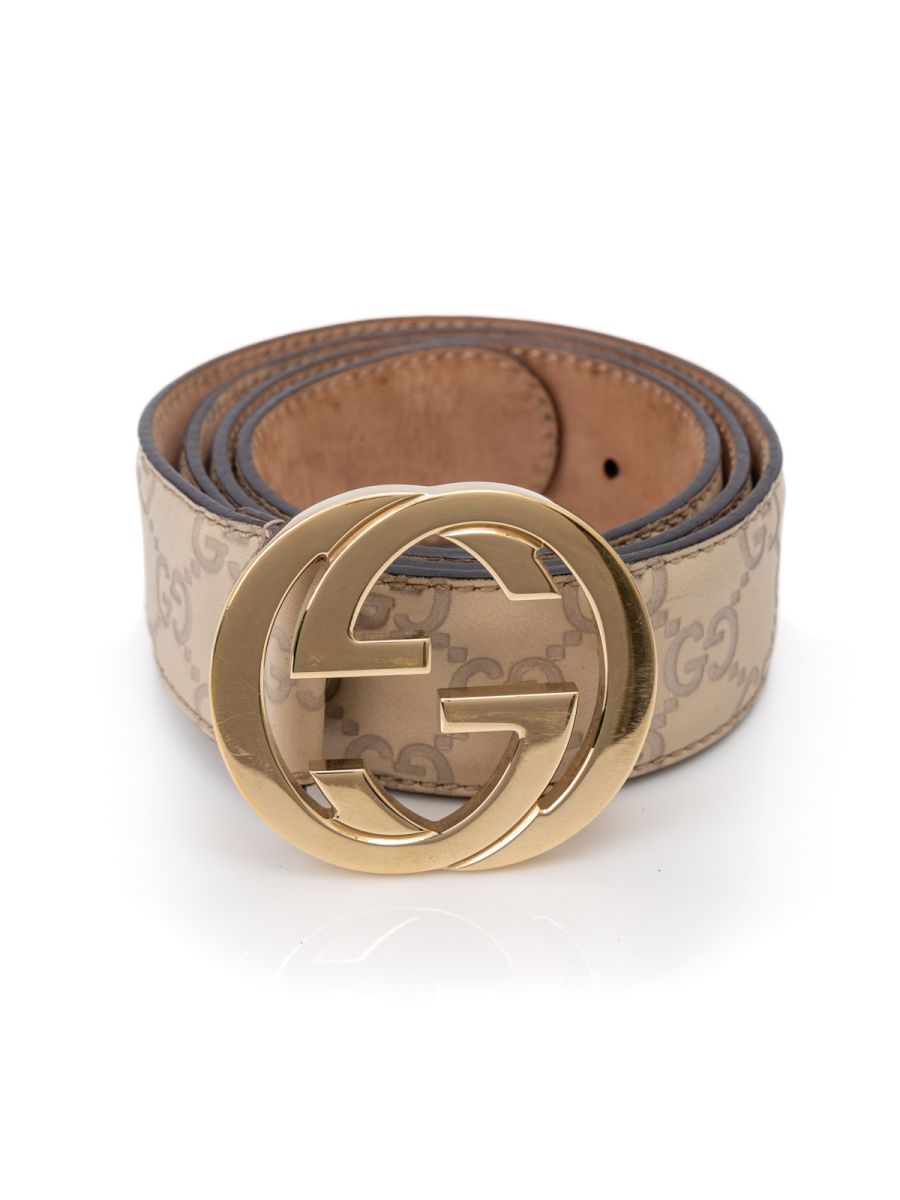 Gucci Guccissima Leather Interlocking G Buckle Belt Size: 36