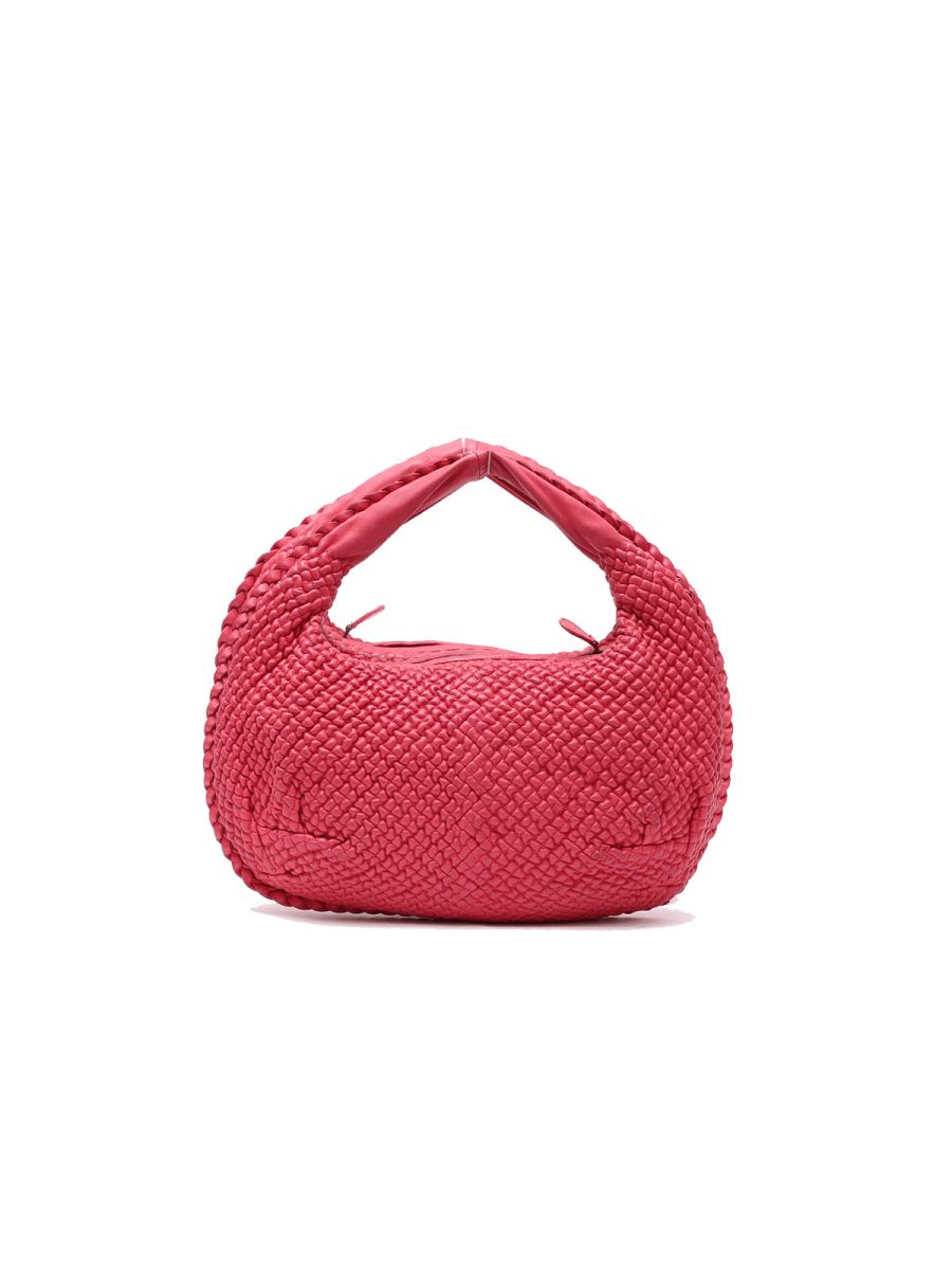 Bottega Venetea Pink Intrecciato Woven Nappa Leather Small Shoulder Bag