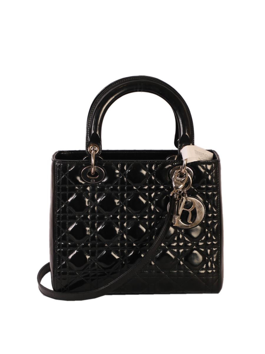 Christian Dior Lady Dior Patent Leather Medium Bag