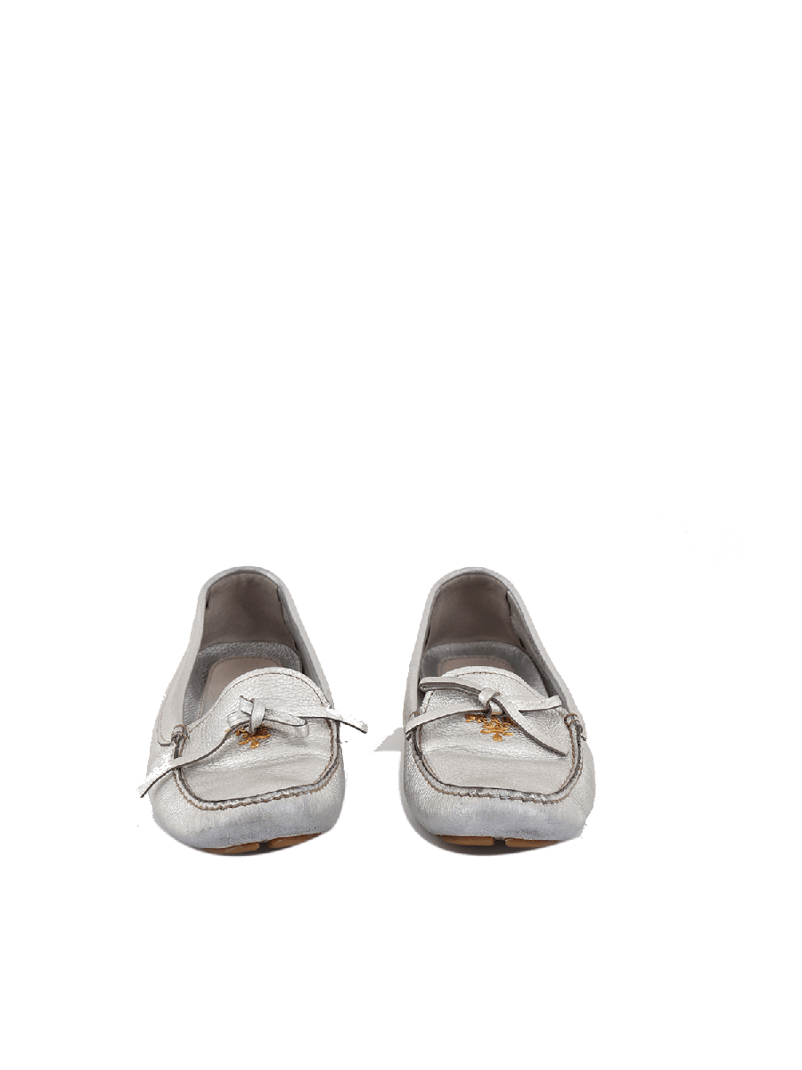 Prada Silver Loafers Size -39