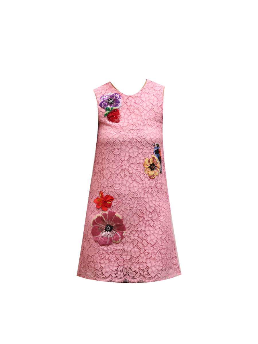 Dolce&Gabbana Pink Lace Dress Size US 12